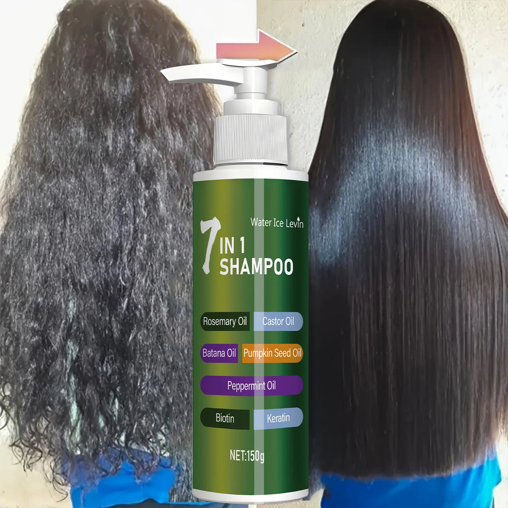 Shampooing 7-en-1 — Romarin, Batana & Huile de Ricin — Tous Types de Cheveux