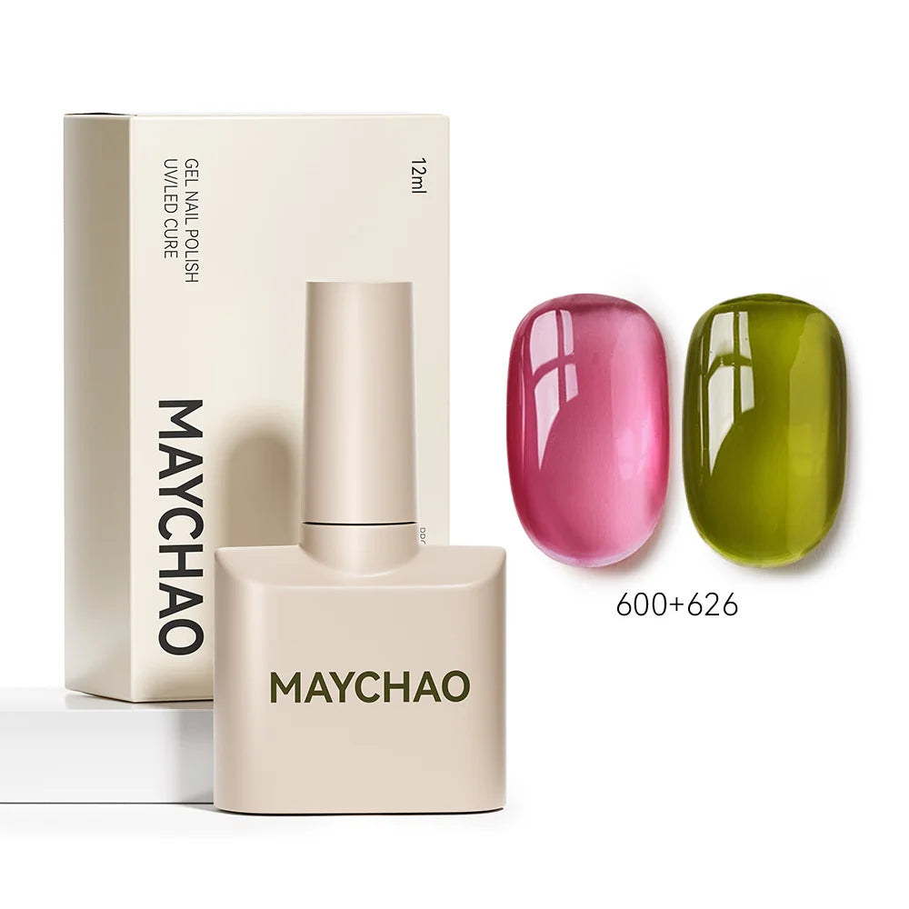 MAYCHAO Vernis à Ongles Gel Transparent Glacé 12ML 31 Couleurs, Semi-Permanent Soak Off UV LED