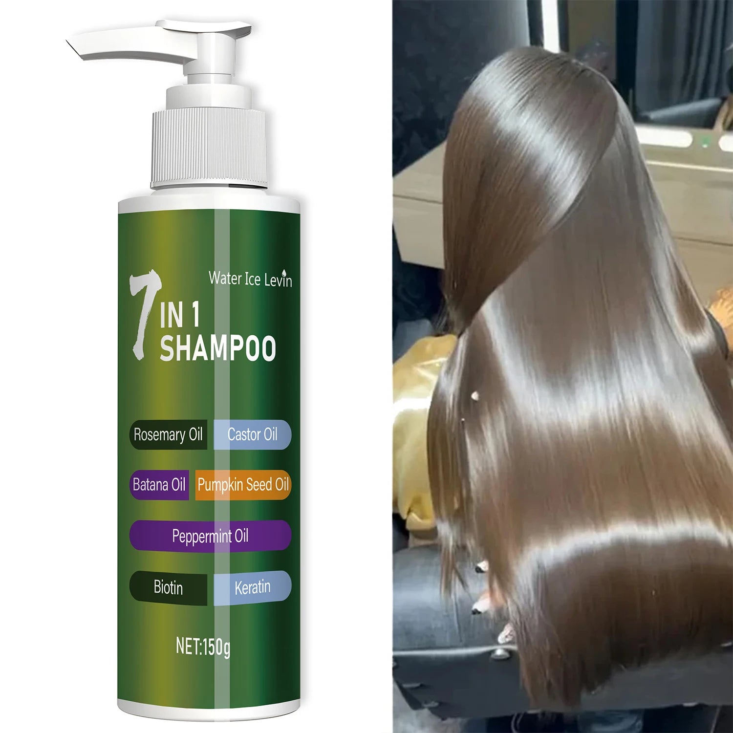 Shampooing 7-en-1 — Romarin, Batana & Huile de Ricin — Tous Types de Cheveux