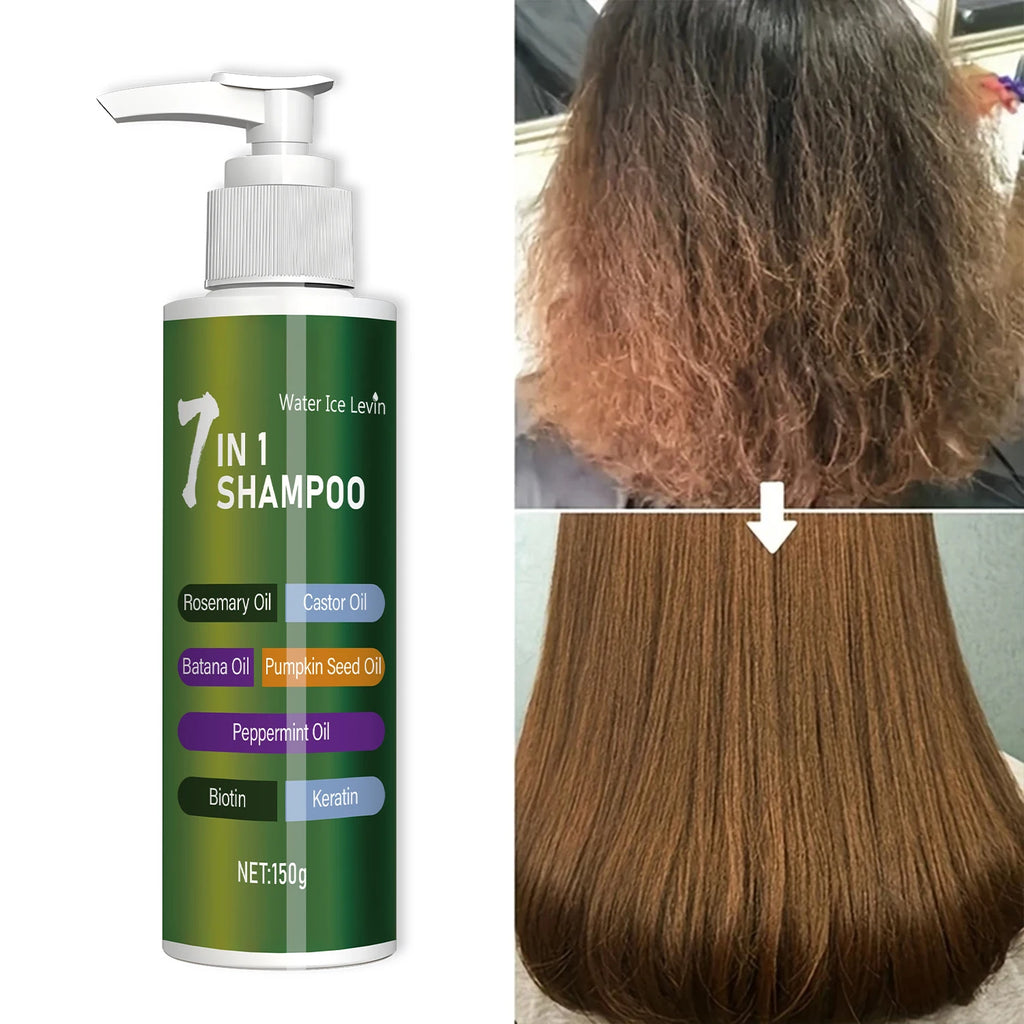 Shampooing 7-en-1 — Romarin, Batana & Huile de Ricin — Tous Types de Cheveux