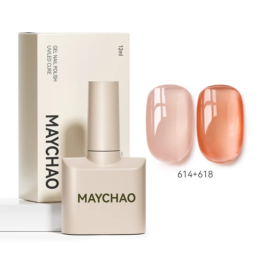 MAYCHAO Vernis à Ongles Gel Transparent Glacé 12ML 31 Couleurs, Semi-Permanent Soak Off UV LED