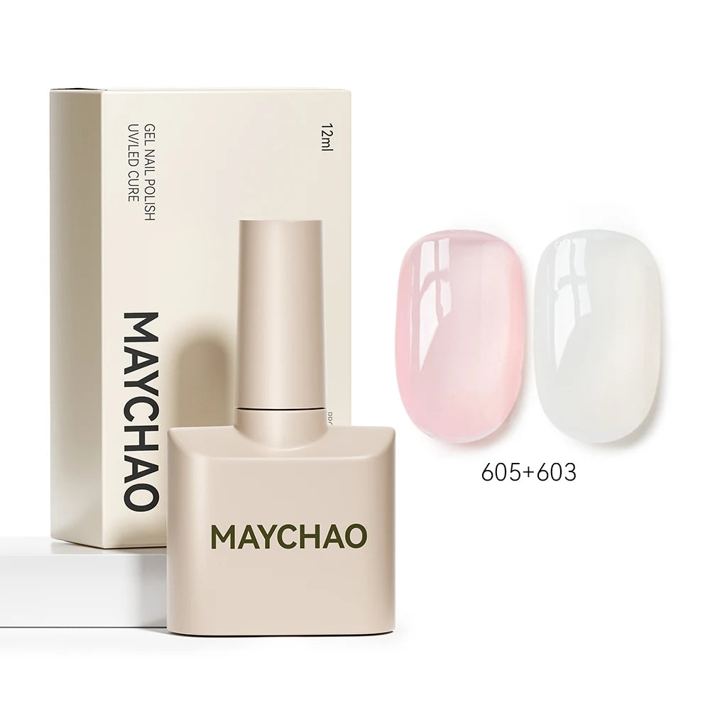 MAYCHAO Vernis à Ongles Gel Transparent Glacé 12ML 31 Couleurs, Semi-Permanent Soak Off UV LED