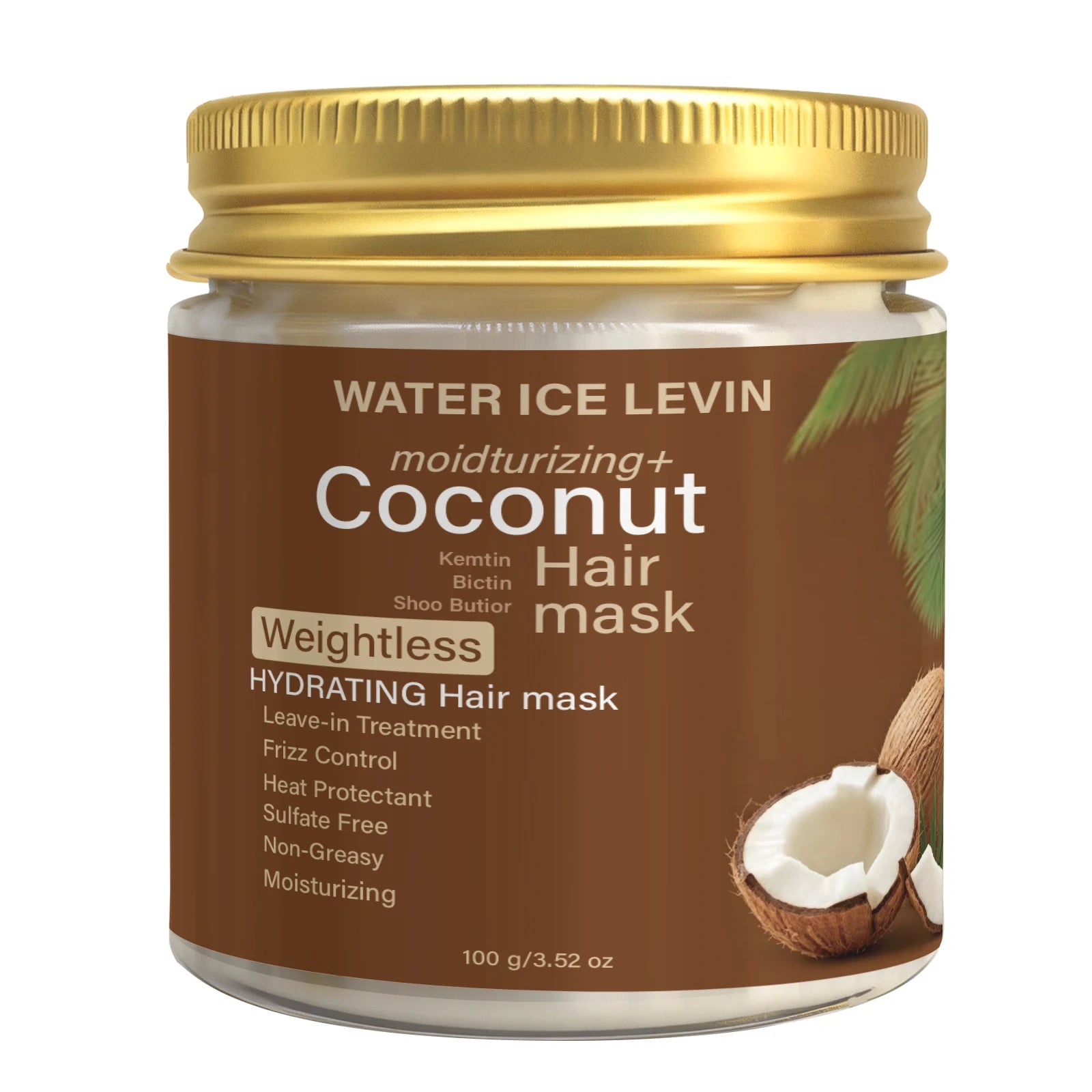 Masque Capillaire Hydratant à la Noix de Coco — Soin Sans Rinçage Anti-Frisottis