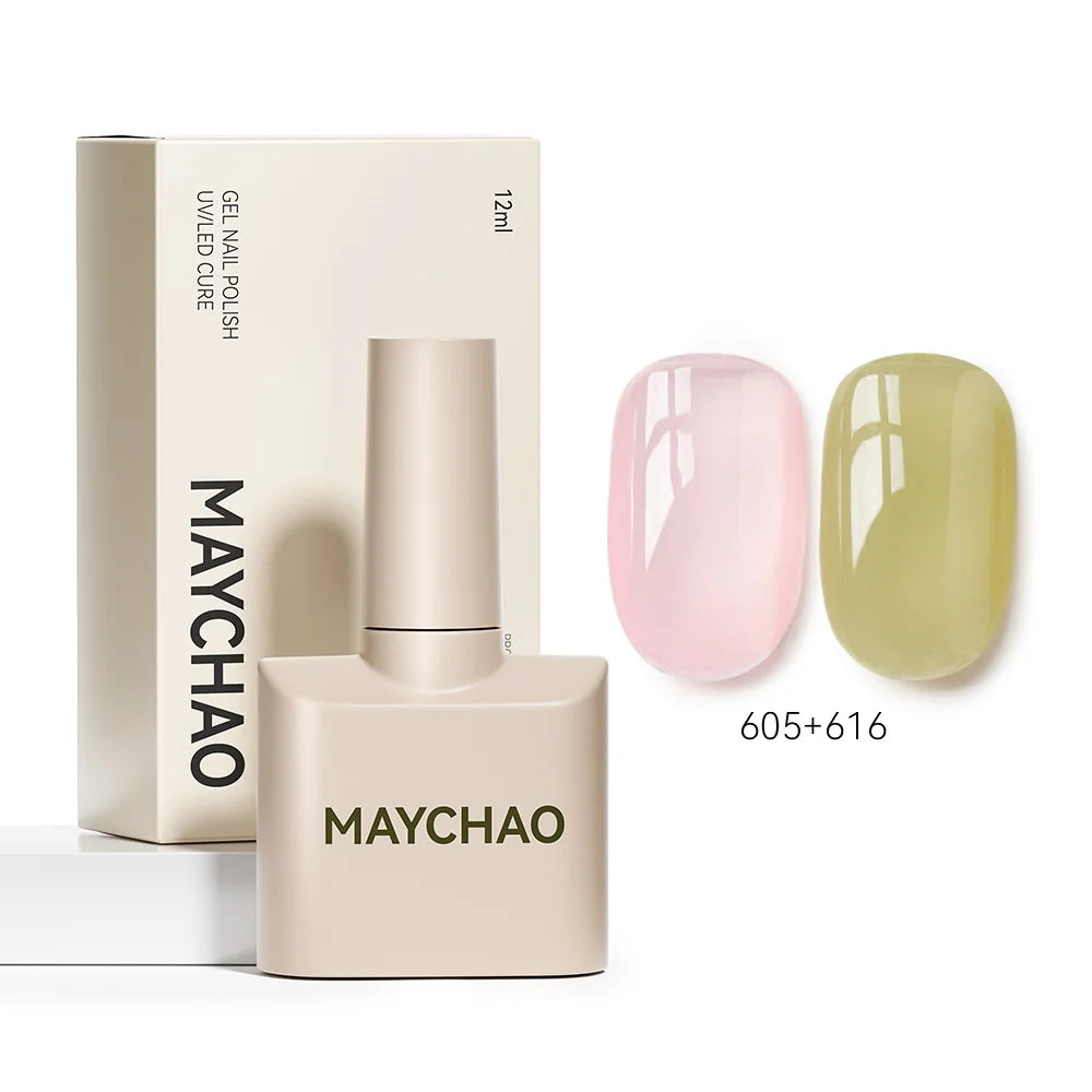 MAYCHAO Vernis à Ongles Gel Transparent Glacé 12ML 31 Couleurs, Semi-Permanent Soak Off UV LED