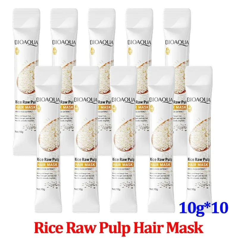 Masque capillaire à la kératine Rice Magic 5 secondes Répare les cheveux abîmés et crépus Doux Lisse Brillant Hydratant Nourrissant Soin des racines