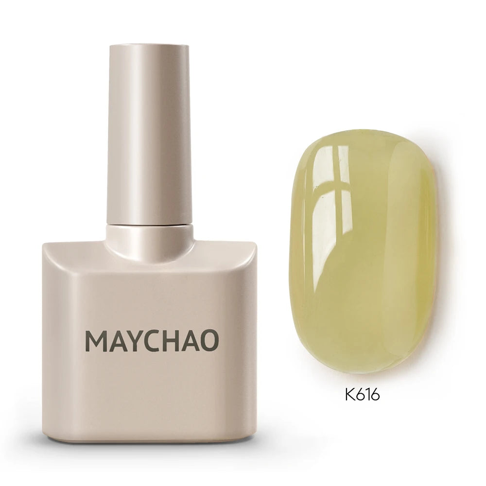 MAYCHAO Vernis à Ongles Gel Transparent Glacé 12ML 31 Couleurs, Semi-Permanent Soak Off UV LED