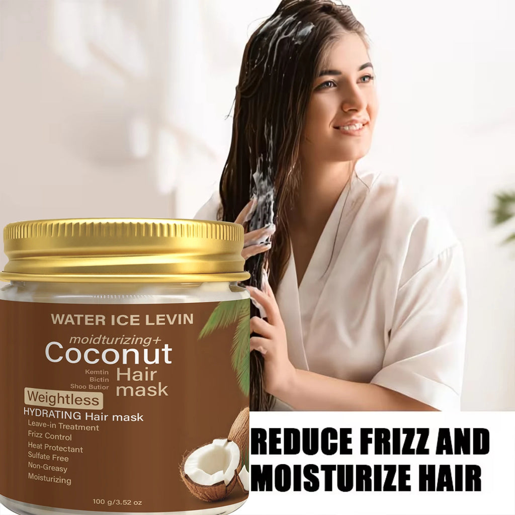 Masque Capillaire Hydratant à la Noix de Coco — Soin Sans Rinçage Anti-Frisottis