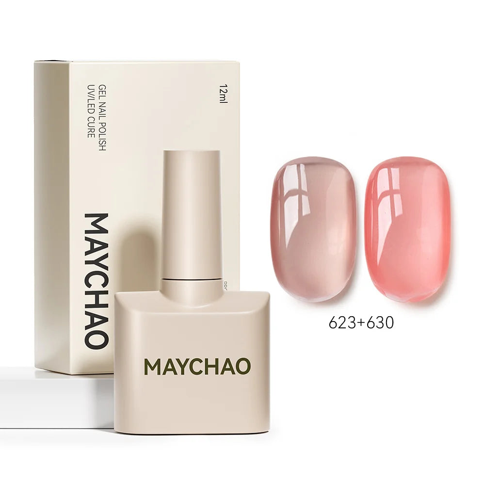 MAYCHAO Vernis à Ongles Gel Transparent Glacé 12ML 31 Couleurs, Semi-Permanent Soak Off UV LED