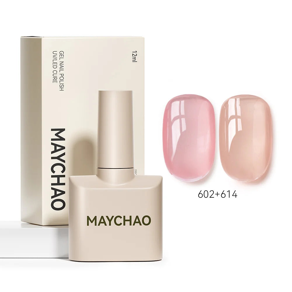 MAYCHAO Vernis à Ongles Gel Transparent Glacé 12ML 31 Couleurs, Semi-Permanent Soak Off UV LED