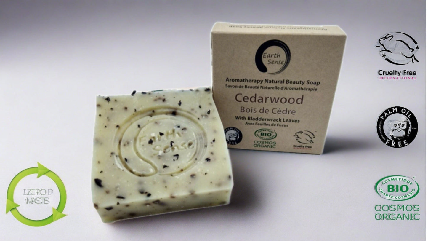 Organic Certified Solid Soap - Cedarwood with Bladderwrack 90g